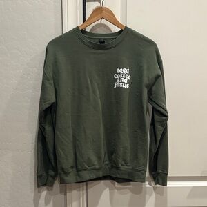 Gildan Olive Crewneck Sweater